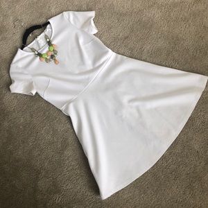 BCBG White Fit & Flare Dress